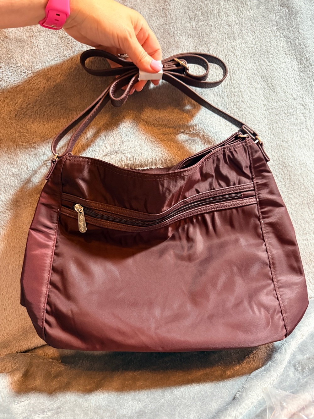 Women's Nylon Crossbody purse nylon plum